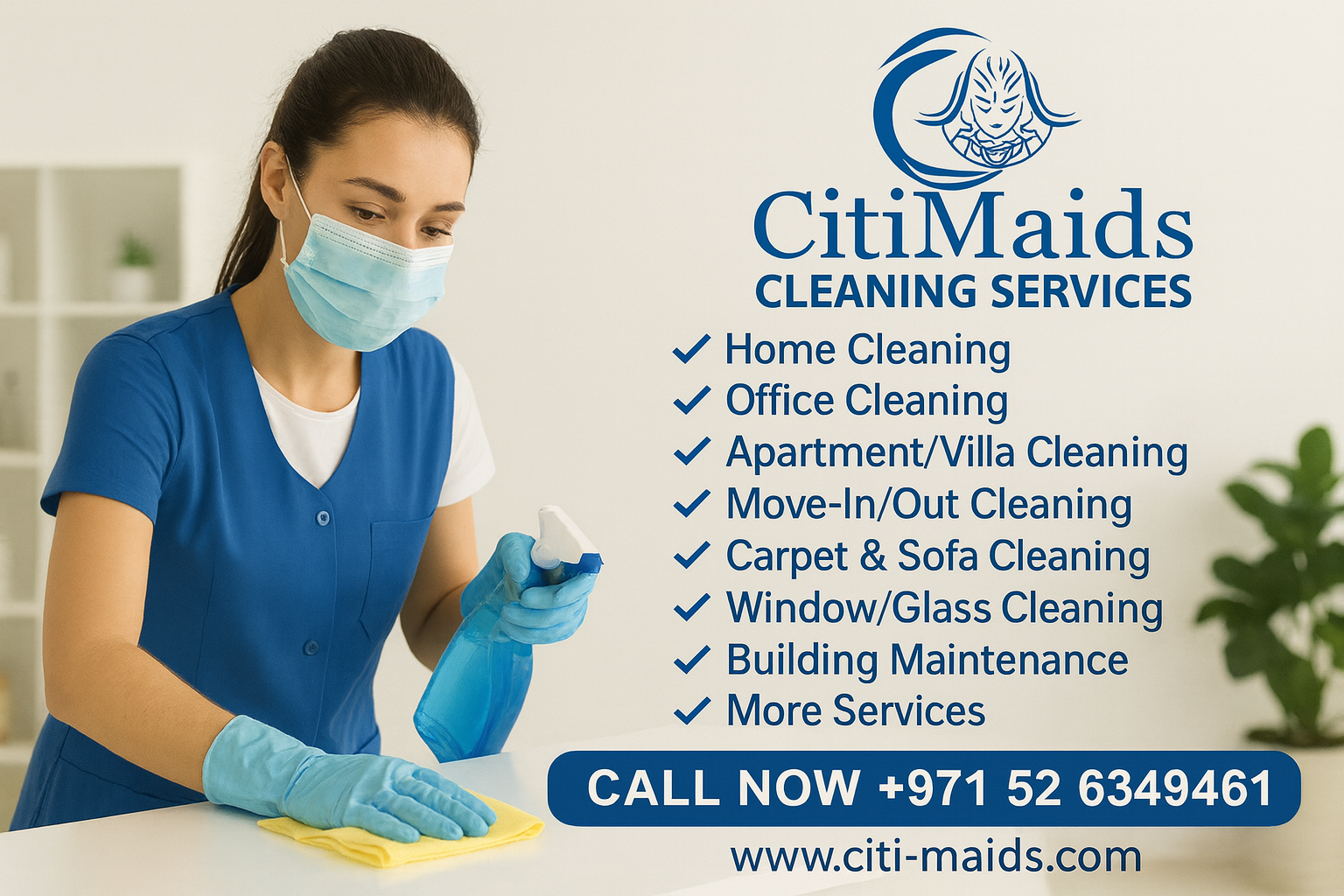 Same-Day Cleaning Services in Abu Dhabi | Call Citi Maids Today